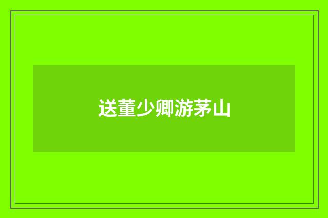 送董少卿游茅山