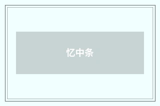 忆中条
