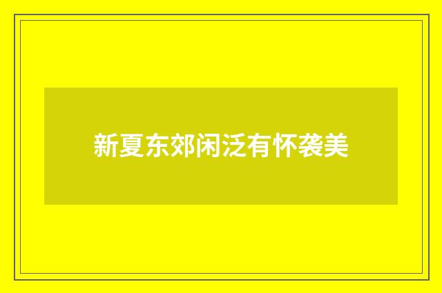 新夏东郊闲泛有怀袭美