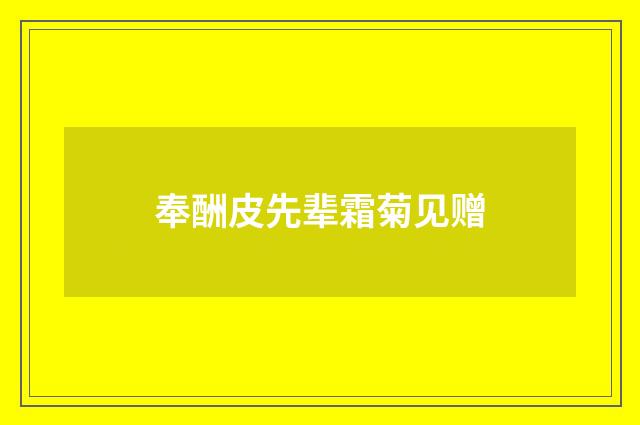 奉酬皮先辈霜菊见赠