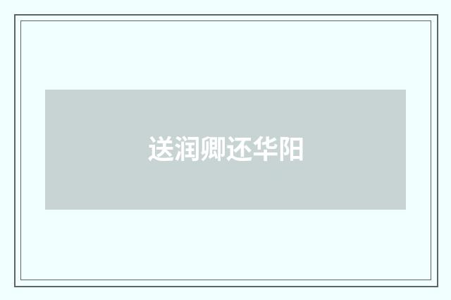 送润卿还华阳