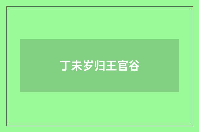 丁未岁归王官谷