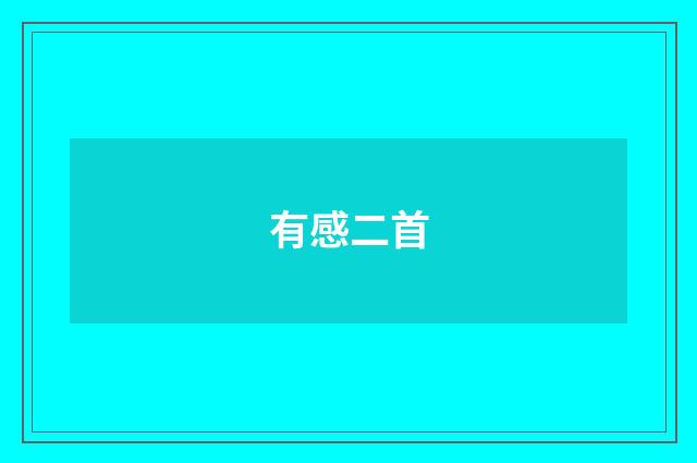 有感二首