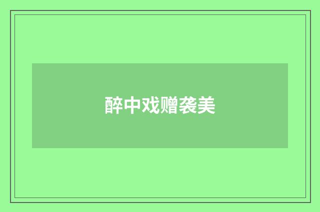醉中戏赠袭美