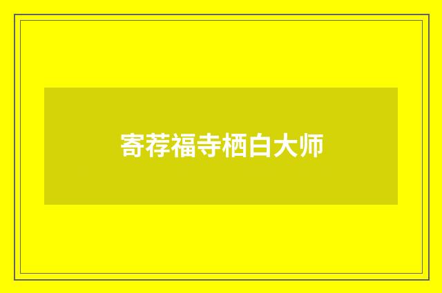 寄荐福寺栖白大师
