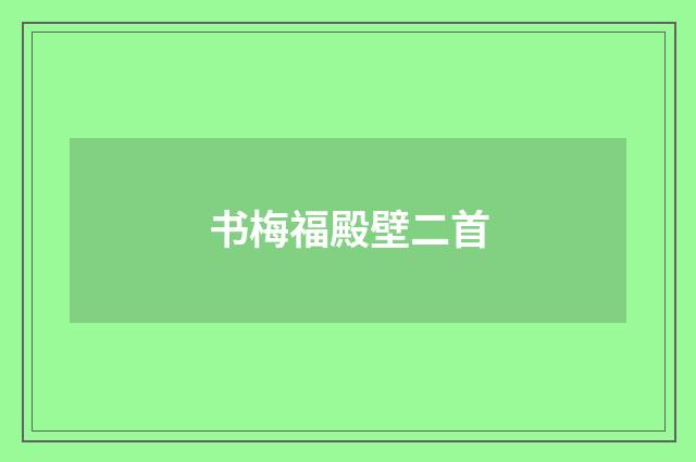 书梅福殿壁二首