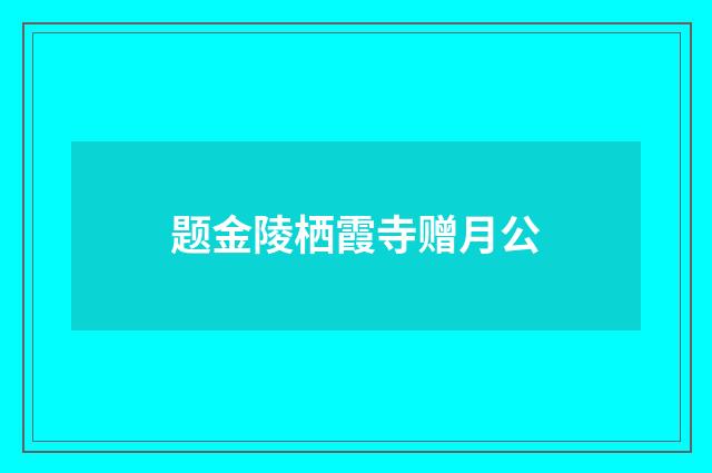 题金陵栖霞寺赠月公