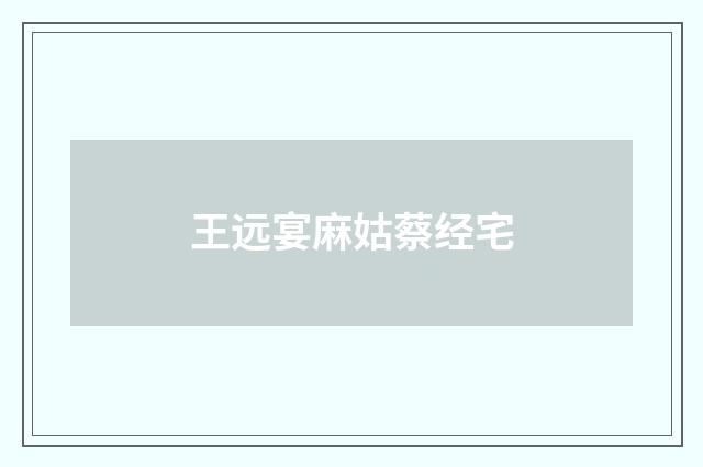 王远宴麻姑蔡经宅