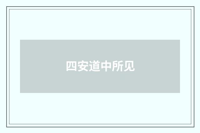 四安道中所见
