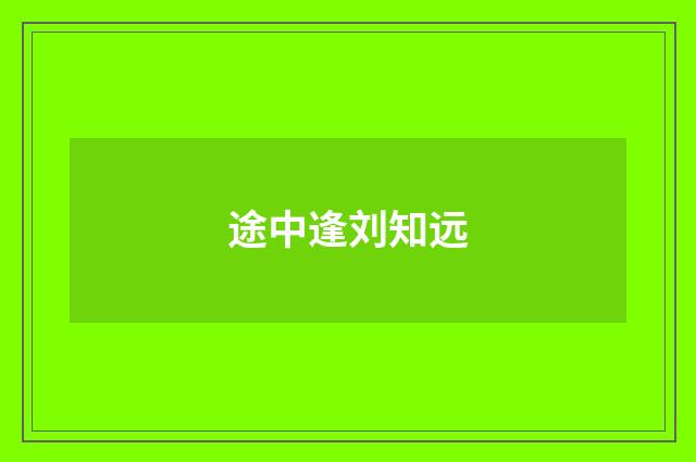 途中逢刘知远
