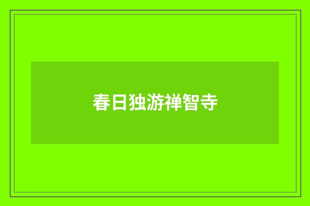 春日独游禅智寺