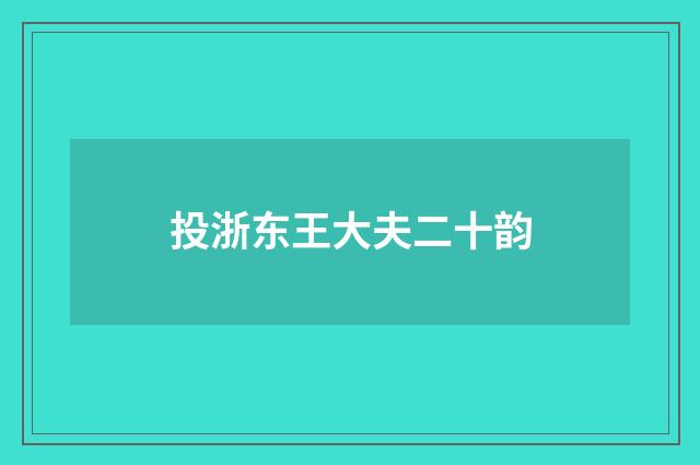 投浙东王大夫二十韵