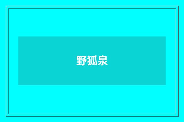 野狐泉