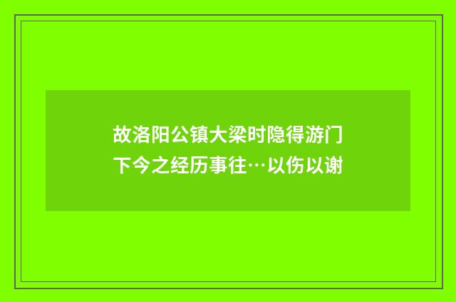 故洛阳公镇大梁时隐得游门下今之经历事往…以伤以谢