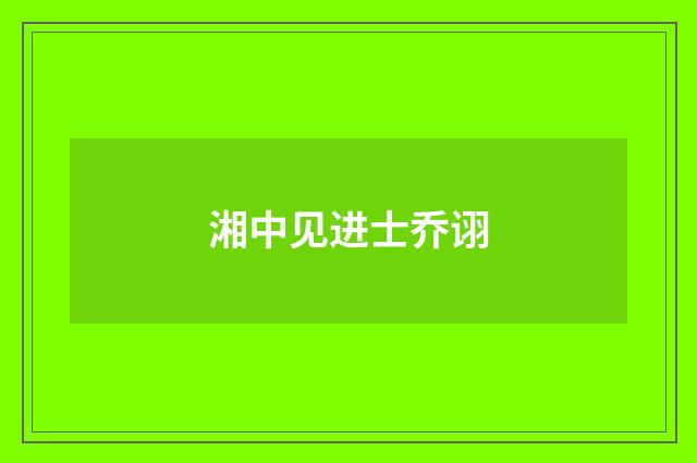 湘中见进士乔诩