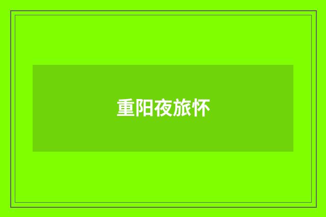 重阳夜旅怀