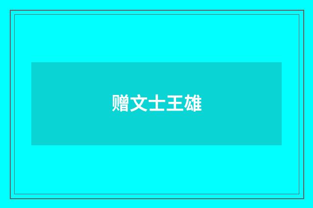 赠文士王雄
