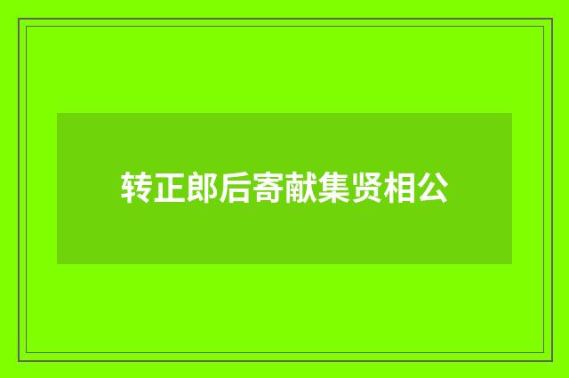转正郎后寄献集贤相公