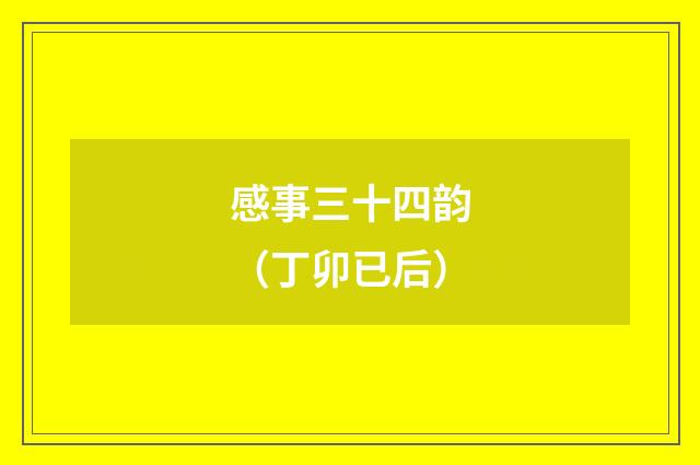 感事三十四韵（丁卯已后）