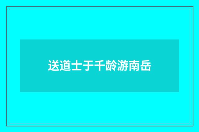 送道士于千龄游南岳