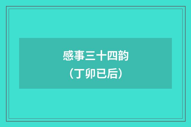 感事三十四韵（丁卯已后）