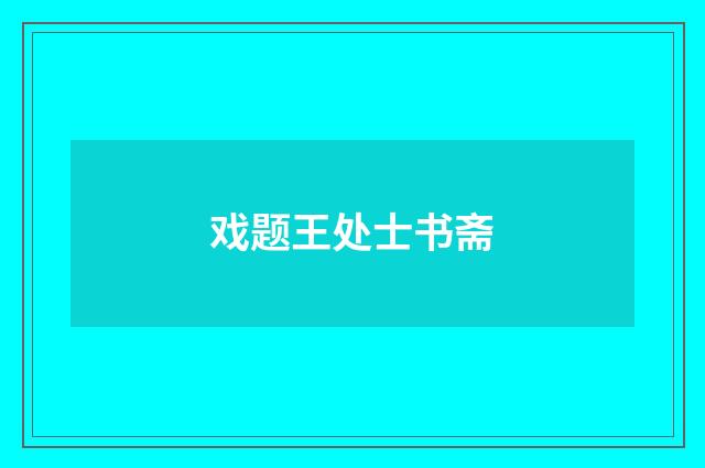 戏题王处士书斋