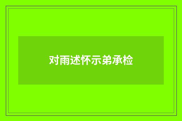 对雨述怀示弟承检