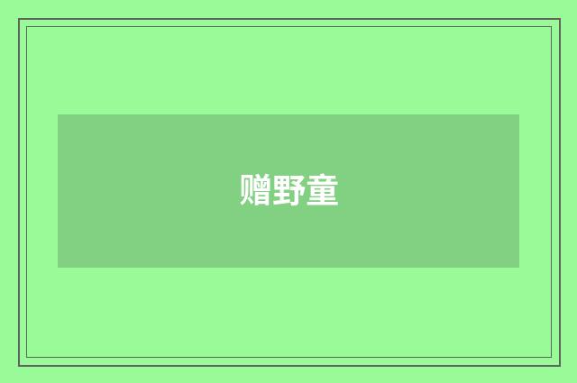 赠野童