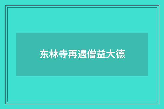 东林寺再遇僧益大德