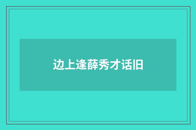 边上逢薛秀才话旧