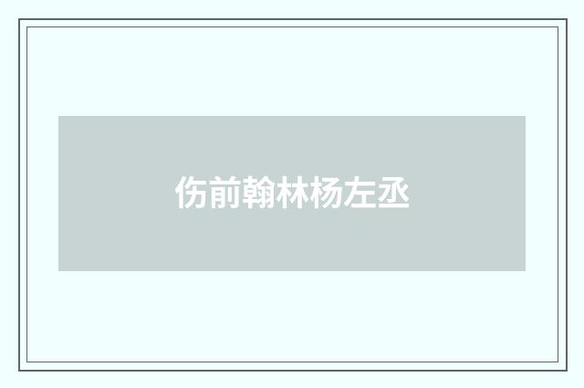伤前翰林杨左丞