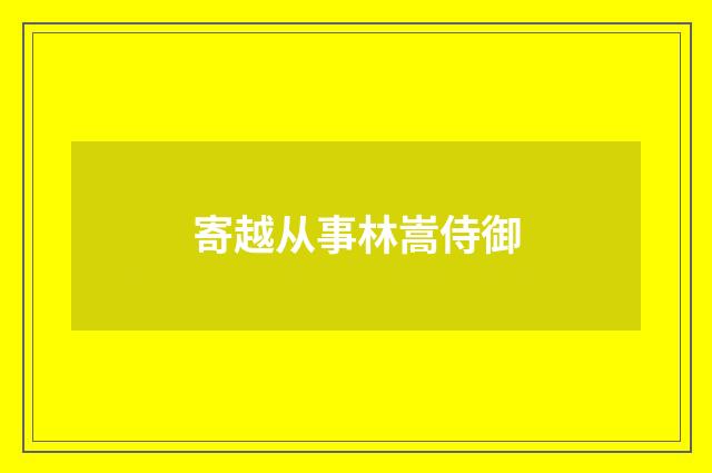 寄越从事林嵩侍御