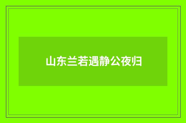 山东兰若遇静公夜归