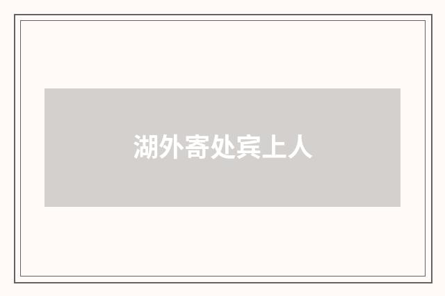 湖外寄处宾上人