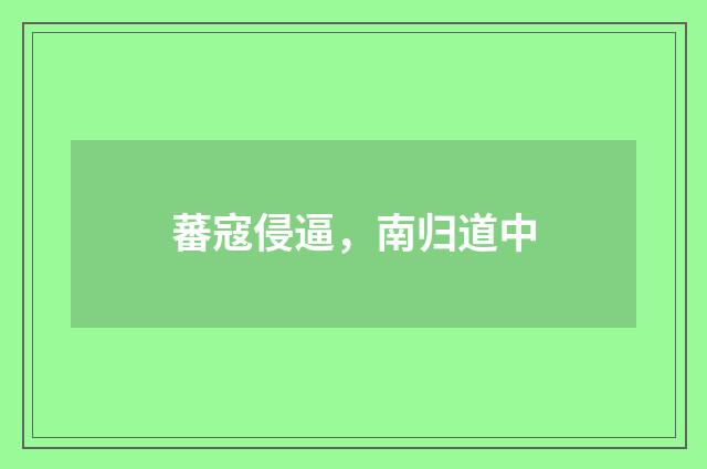 蕃寇侵逼，南归道中