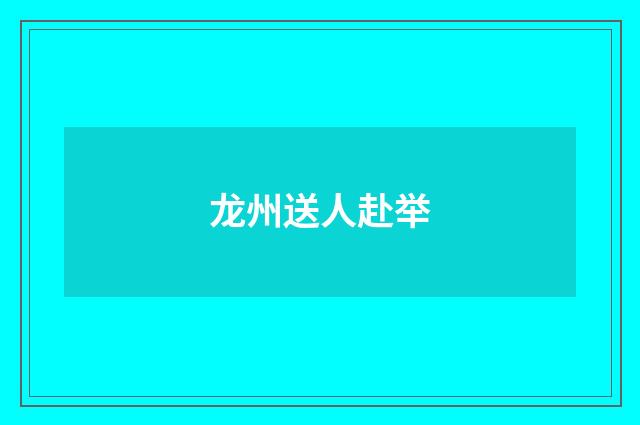 龙州送人赴举