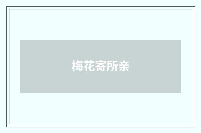 梅花寄所亲