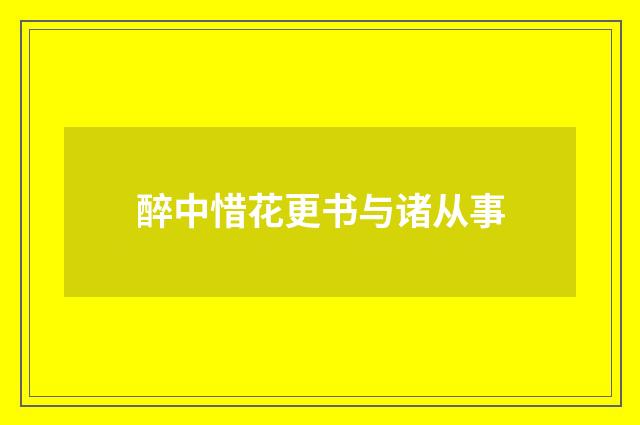 醉中惜花更书与诸从事