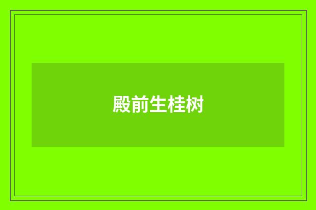 殿前生桂树