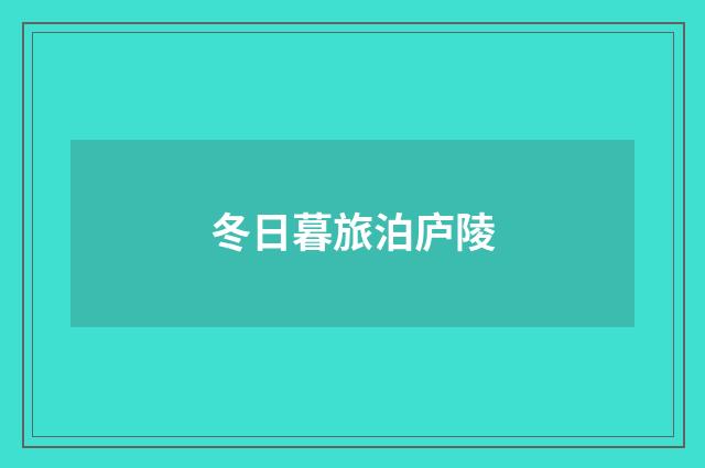冬日暮旅泊庐陵
