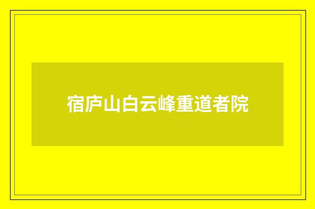 宿庐山白云峰重道者院