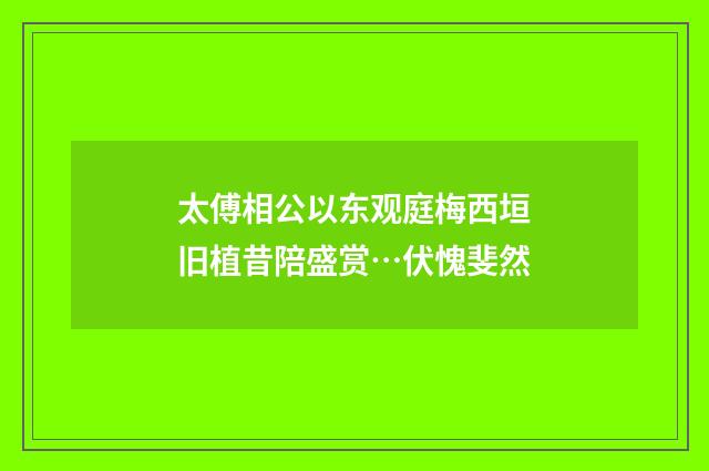 太傅相公以东观庭梅西垣旧植昔陪盛赏…伏愧斐然