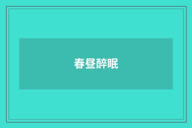 春昼醉眠