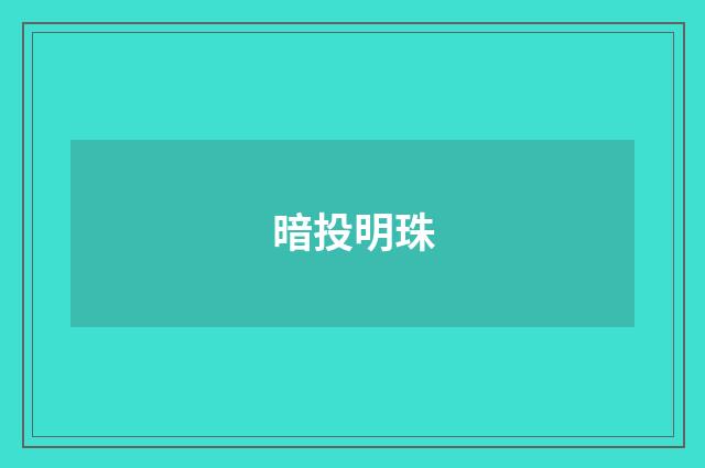 暗投明珠