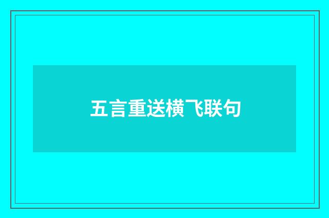 五言重送横飞联句