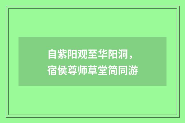 自紫阳观至华阳洞，宿侯尊师草堂简同游