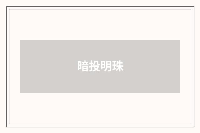 暗投明珠