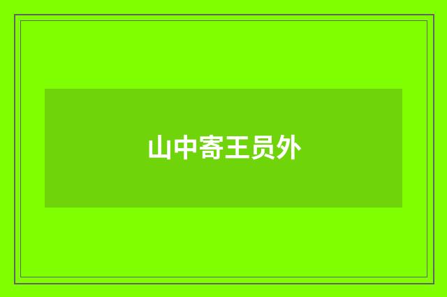 山中寄王员外