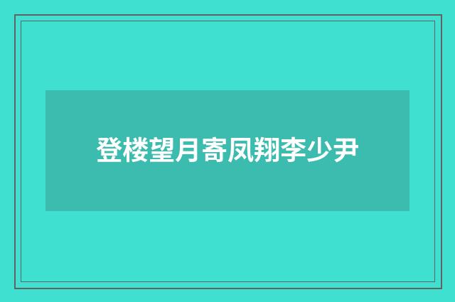 登楼望月寄凤翔李少尹