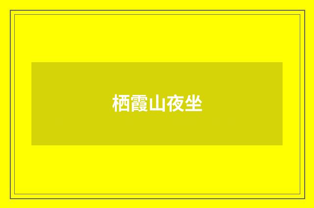 栖霞山夜坐